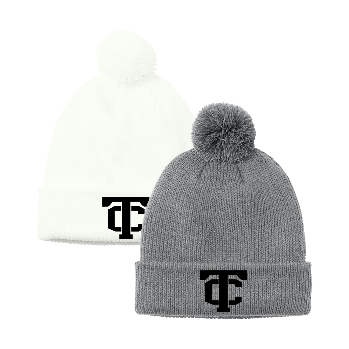•Twiggs County - TC (Black) - Cozy Pom Beanie (C978)