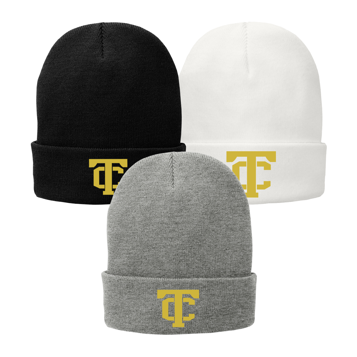 •Twiggs County - TC (Gold) - Fleece-Lined Knit Cap (CP90L)