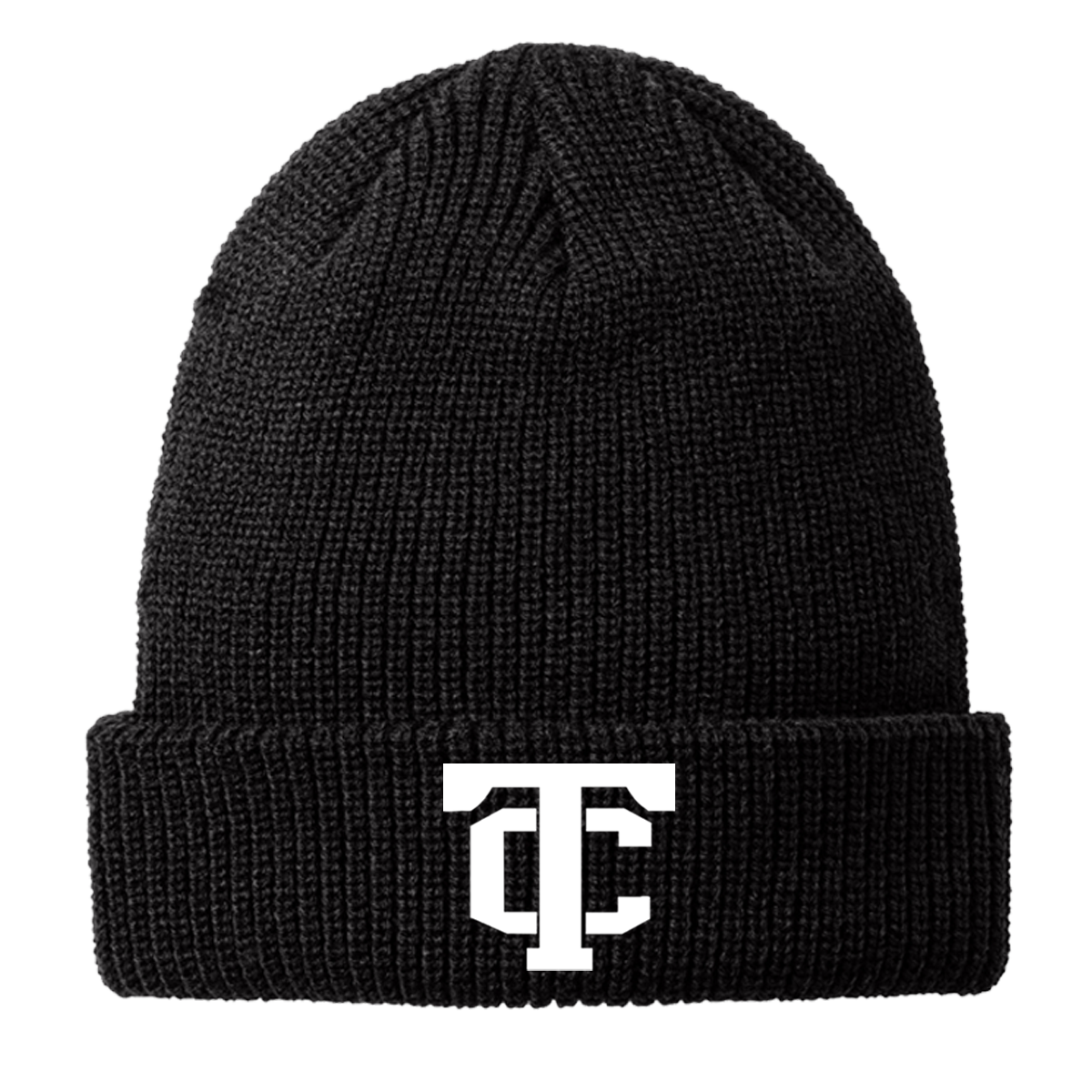 •Twiggs County - TC (White) - Chunky Knit Beanie (C958)