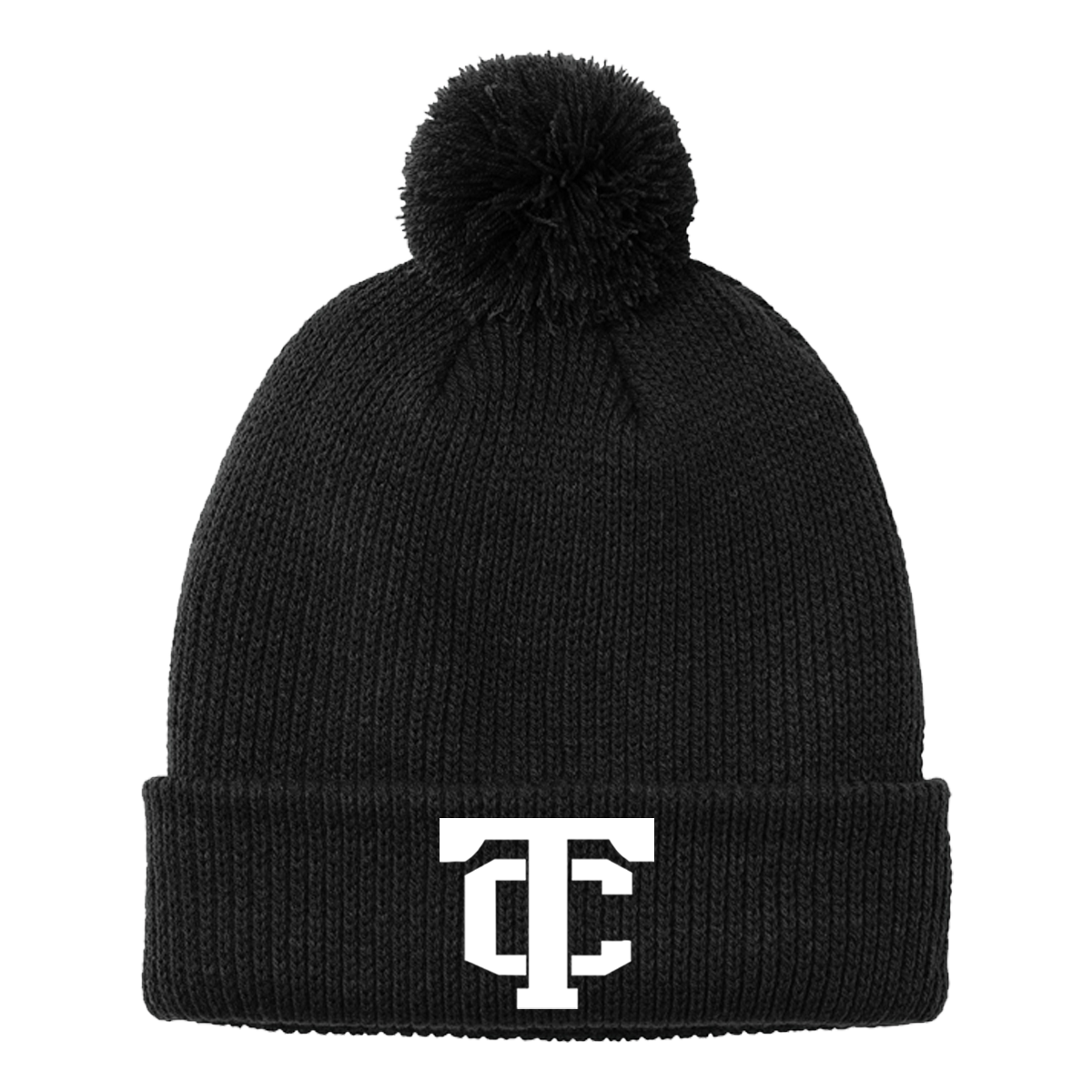 •Twiggs County - TC (White) - Cozy Pom Beanie (C978)