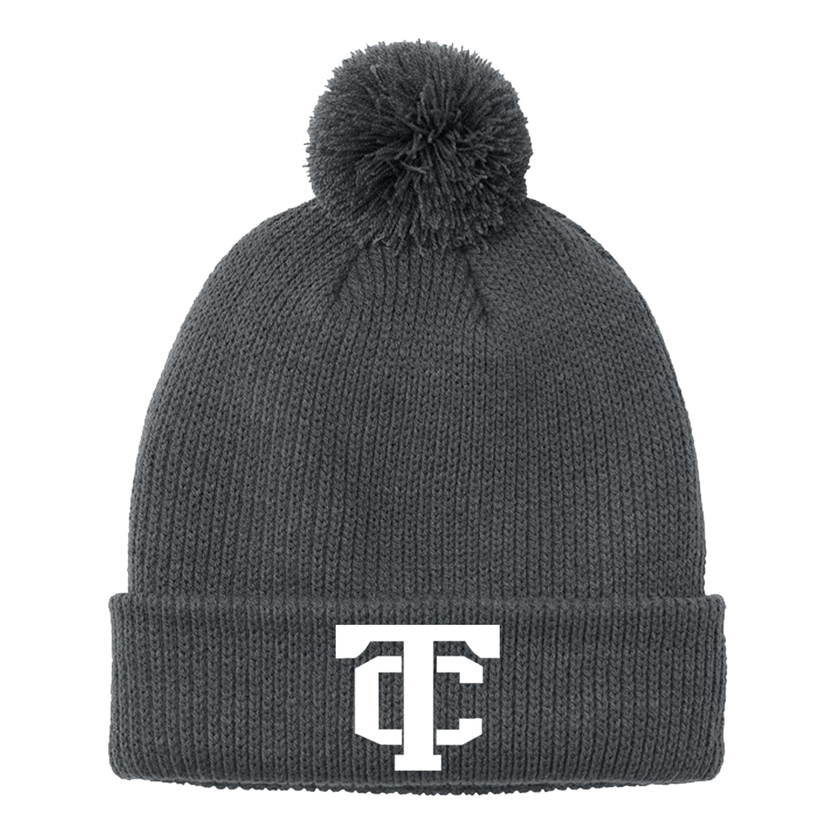 •Twiggs County - TC (White) - Cozy Pom Beanie (C978)