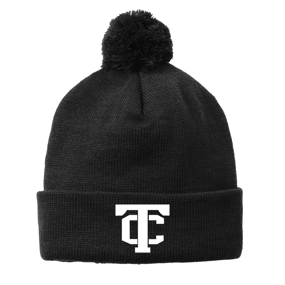•Twiggs County - TC (White) - Solid Pom Pom Beanie (STC37)