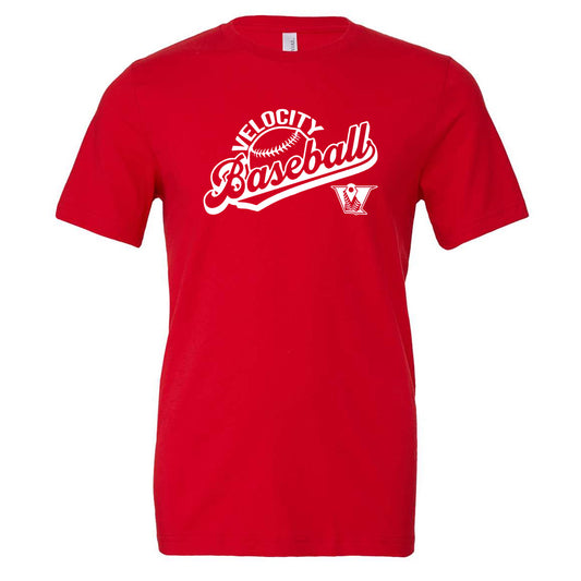 Velo BB - Velocity Baseball Script Slanted - Red (Tee/Drifit/Hoodie/Sweatshirt) - Southern Grace Creations