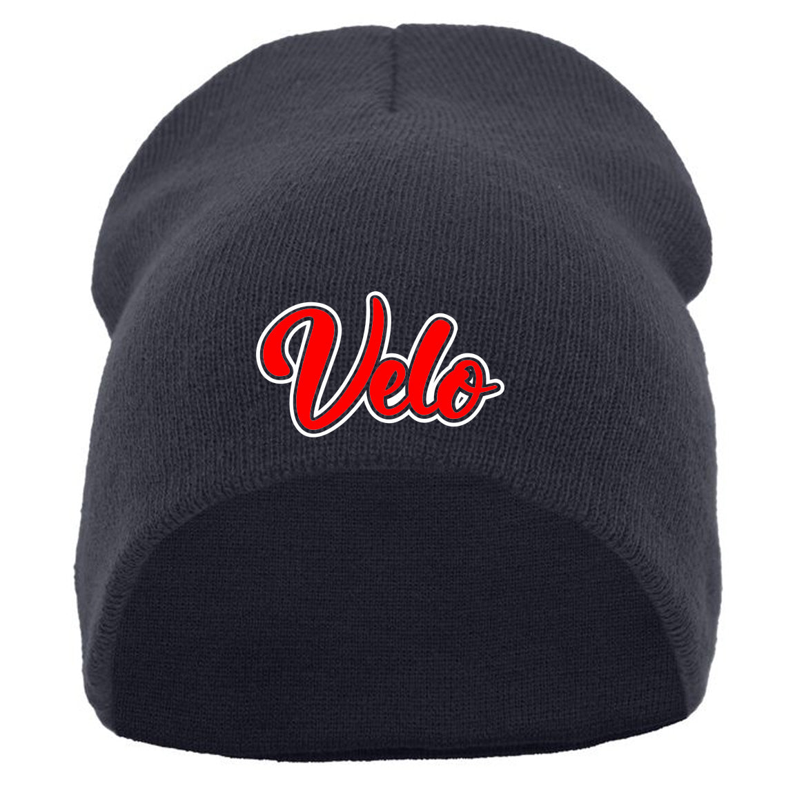 Velo FP - BASIC KNIT BEANIE with Velo Script - Navy (601K) - Southern Grace Creations