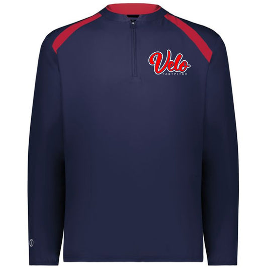 Velo FP - Clubhouse Longsleeves Cage Jacket with Velo Script - Navy-Red - Southern Grace Creations