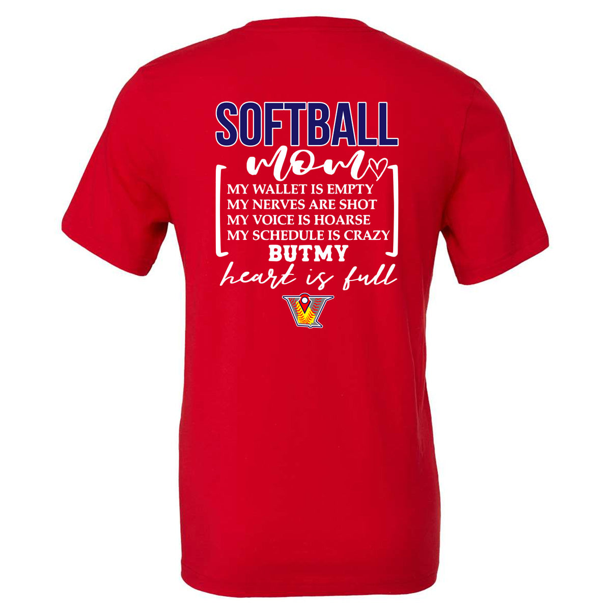 Velo FP - Softball mom my wallet is empty - Red (Tee/DriFit/Hoodie/Sweatshirt) - Southern Grace Creations