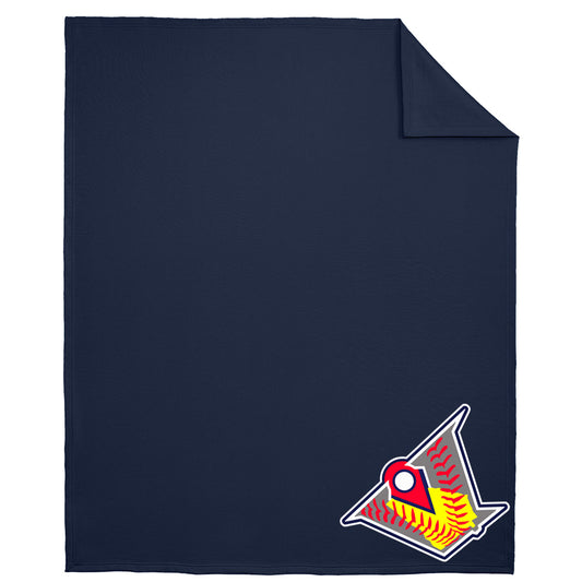 Velo FP - Velocity Fastpitch Logo Fleece Sweatshirt Blanket - Navy (BP78) - Southern Grace Creations