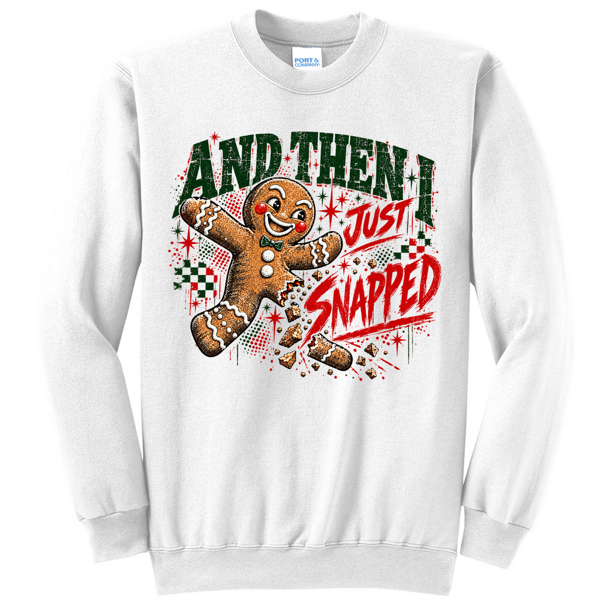 Vintage Gingerbread Man Just Snapped - White (Tee/Sweatshirt/Hoodie)