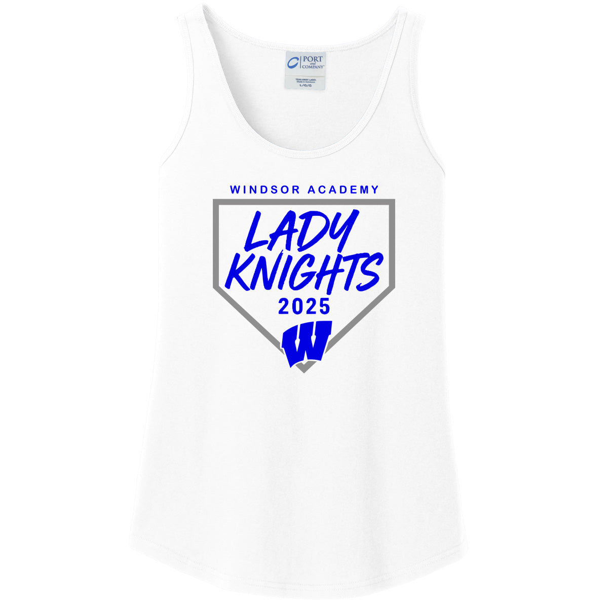 Windsor - Windsor Academy Home Plate Lady Knights 2025 W - White (Tee/DriFit/Hoodie/Sweatshirt)