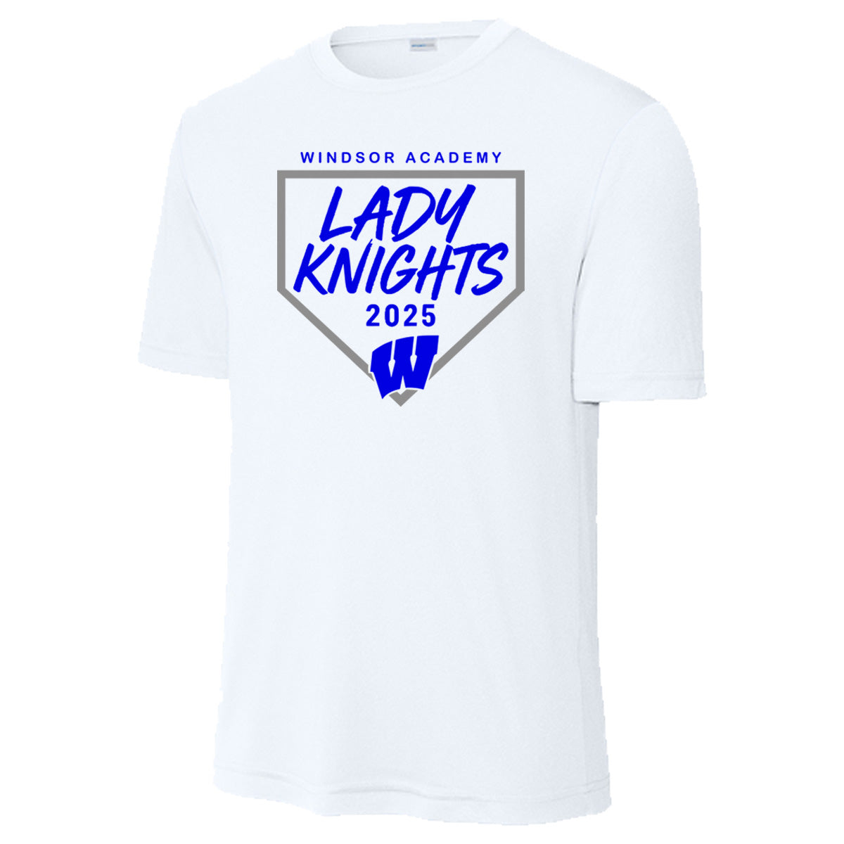 Windsor - Softball - *REQUIRED" Windsor Academy Home Plate Lady Knights 2025 W - White DriFit Short Sleeves (ST350/YST350)