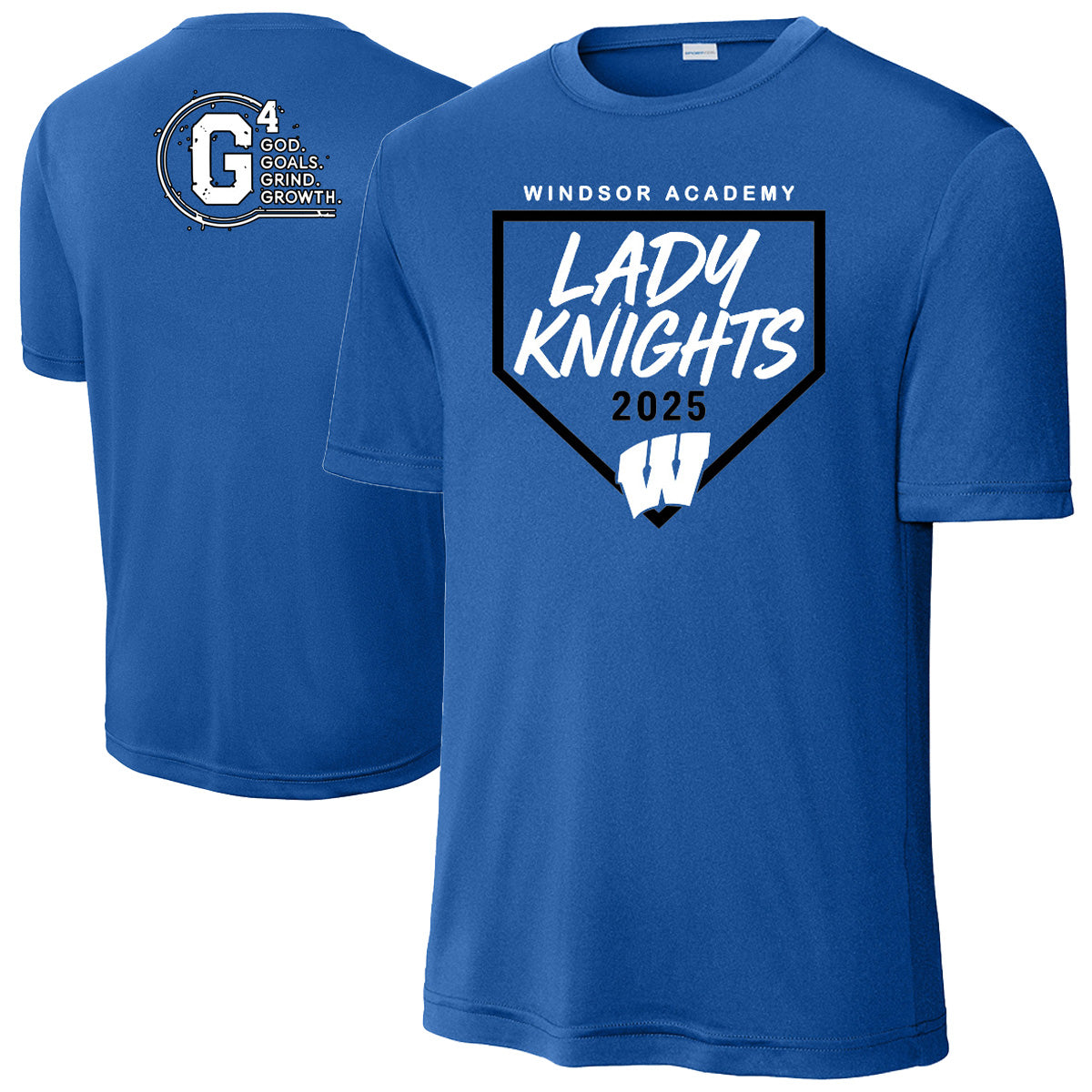 Windsor - Softball - *REQUIRED" Windsor Academy Home Plate Lady Knights 2025 W - True Royal DriFit Short Sleeves (ST350/YST350)