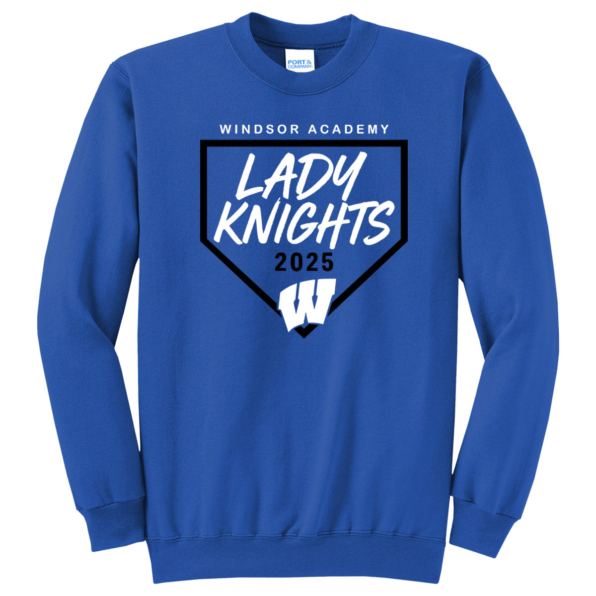 Windsor - Windsor Academy Home Plate Lady Knights 2025 W - True Royal (Tee/DriFit/Hoodie/Sweatshirt)