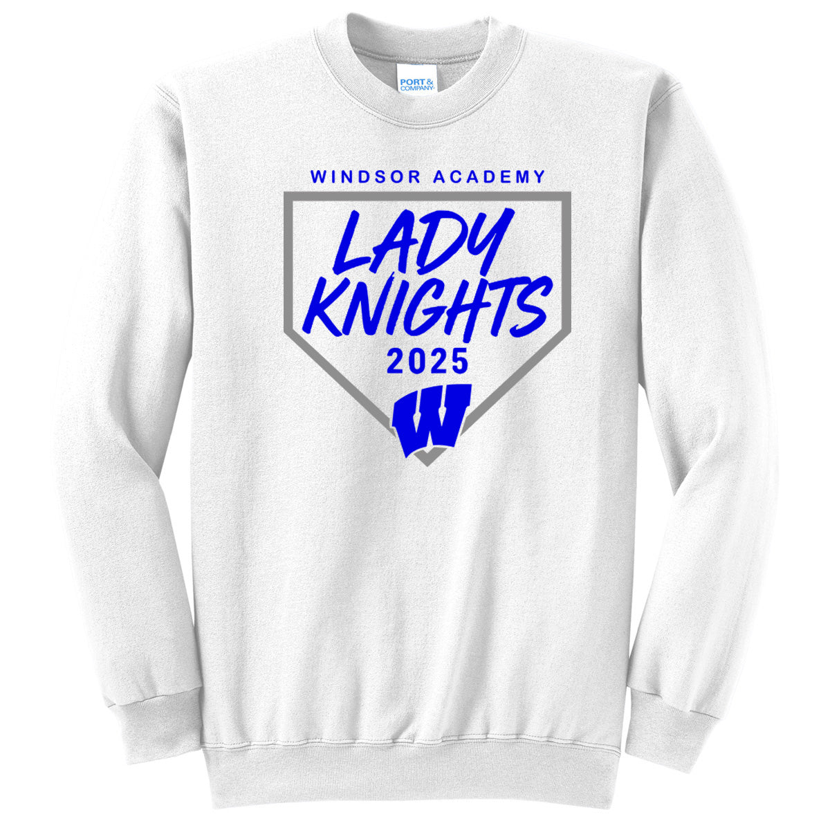 Windsor - Windsor Academy Home Plate Lady Knights 2025 W - White (Tee/DriFit/Hoodie/Sweatshirt)