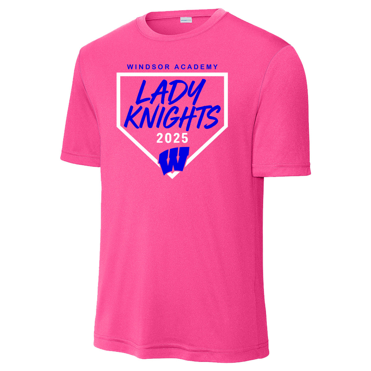 Windsor - Softball - *REQUIRED" Windsor Academy Home Plate Lady Knights 2025 W - Neon Pink DriFit Short Sleeves (ST350/YST350)
