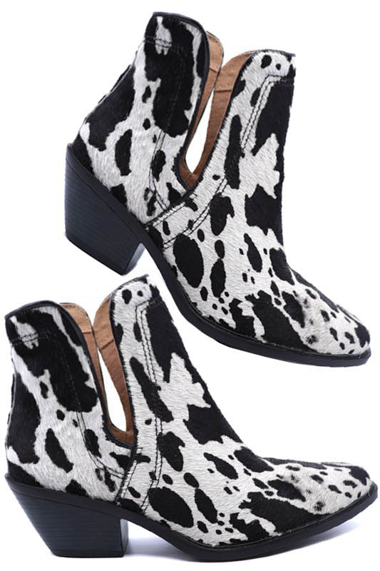 Western Cut Out Animal Hair Booties - Southern Grace Creations
