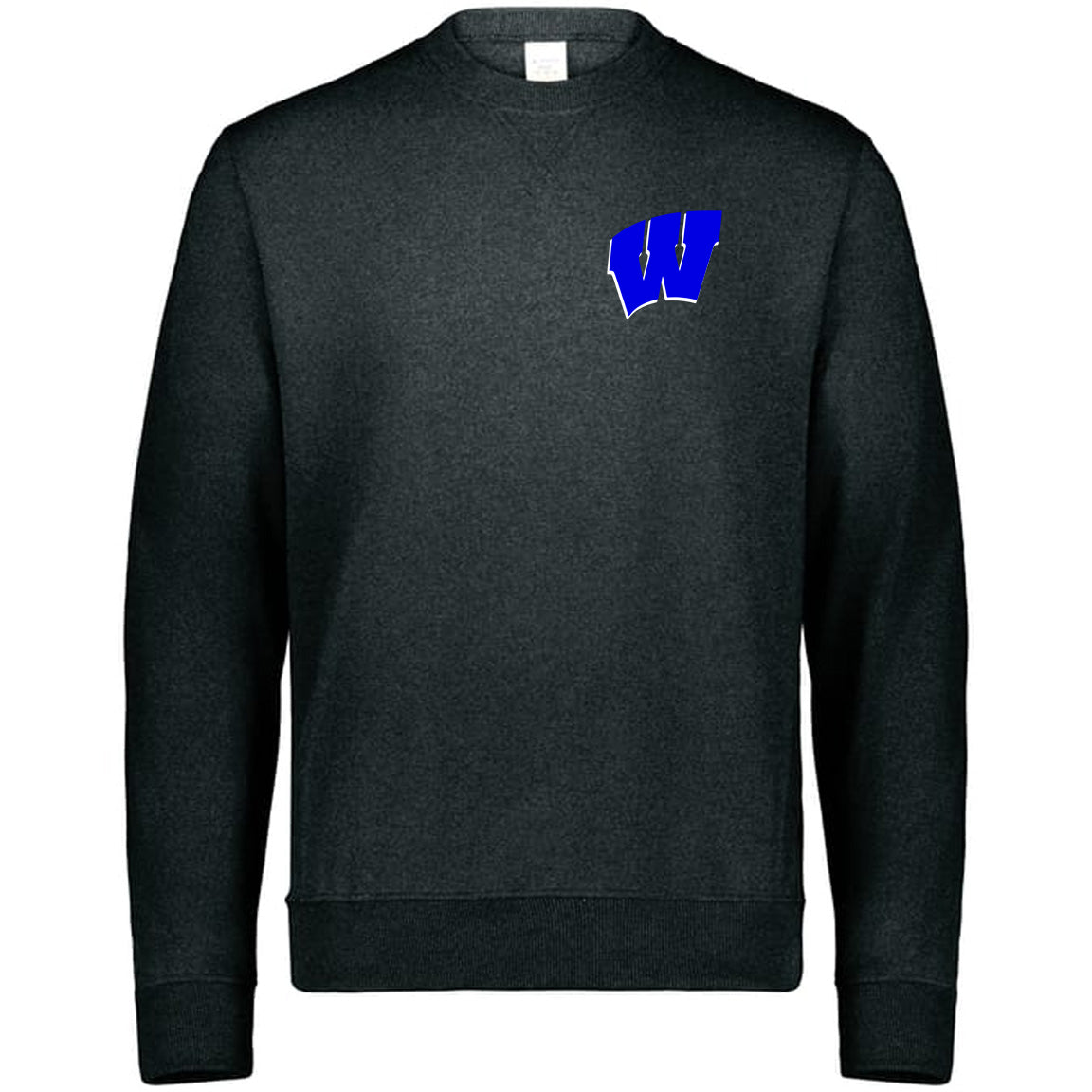 Windsor - All-Day Core Basic Fleece Crew Sweatshirt with W Embroidered - Onyx Heather - Southern Grace Creations