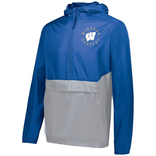 Windsor - Augusta/Holloway Pack Pullover with Windsor Academy W Circle - Royal/Athletic Grey (229534/229634) - Southern Grace Creations
