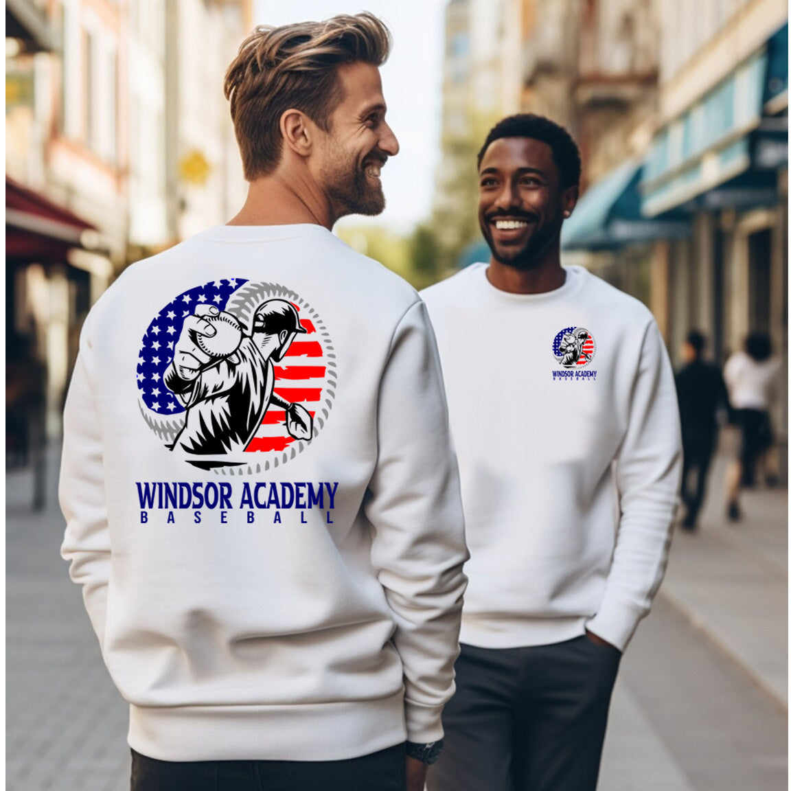 Windsor - Baseball Player American Flag Ball - White (Tee/Hoodie/Sweatshirt) - Southern Grace Creations