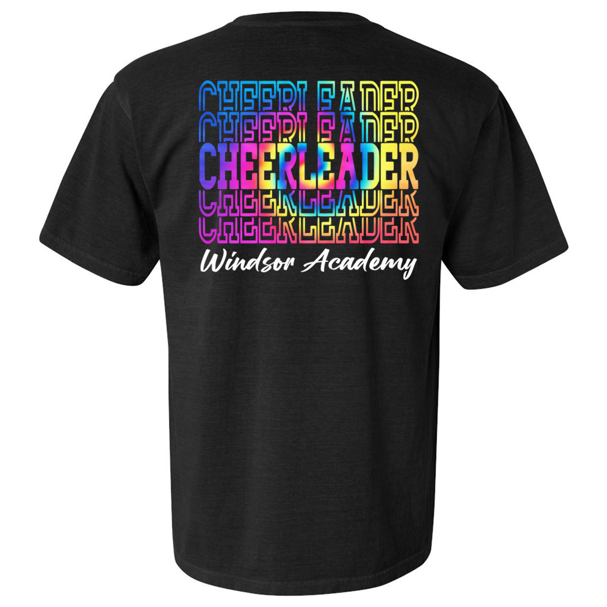Windsor - Cheerleader Stacked Tie Dye - Comfort Color - Black (Tee/Sweatshirt)
