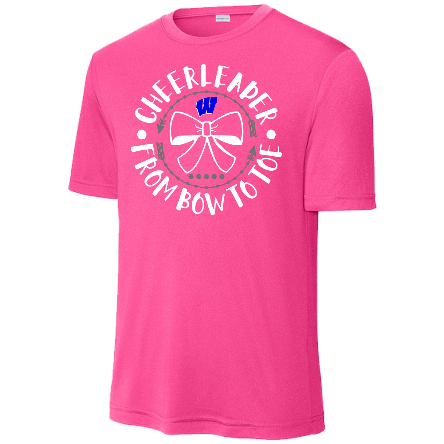 Windsor - Cheer - *REQUIRED* Cheerleader from Bow to Toe - Neon Pink Drifit Short Sleeves (ST350)