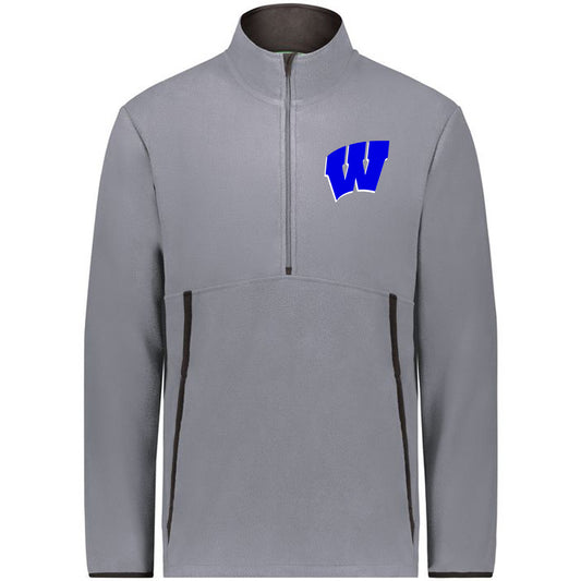 Windsor - Chill Fleece 2.0 1-2 Zip Pullover with Embroidered W - Graphite - Southern Grace Creations