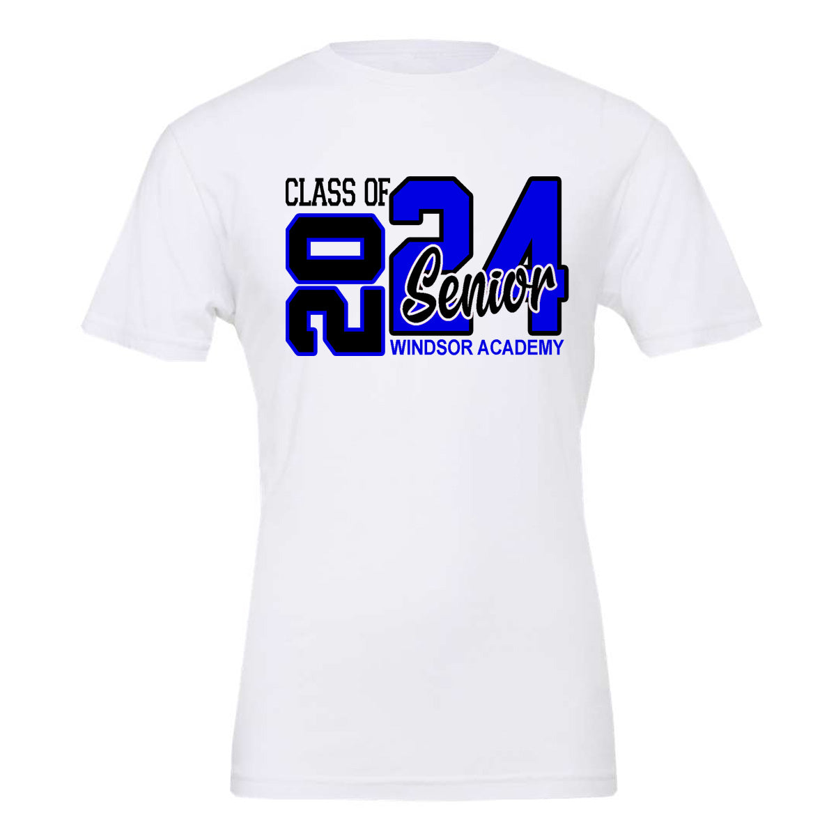 Windsor - Class of 2024 Block - White (Tee/DriFit/Hoodie/Sweatshirt) - Southern Grace Creations
