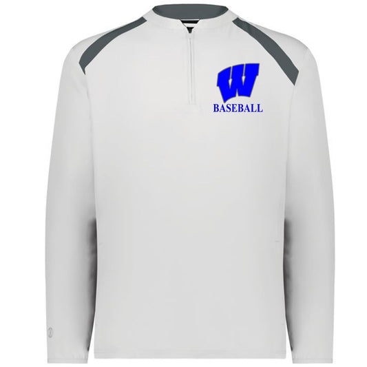 Windsor - Clubhouse Longsleeves Cage Jacket with W Baseball Logo - White - Southern Grace Creations