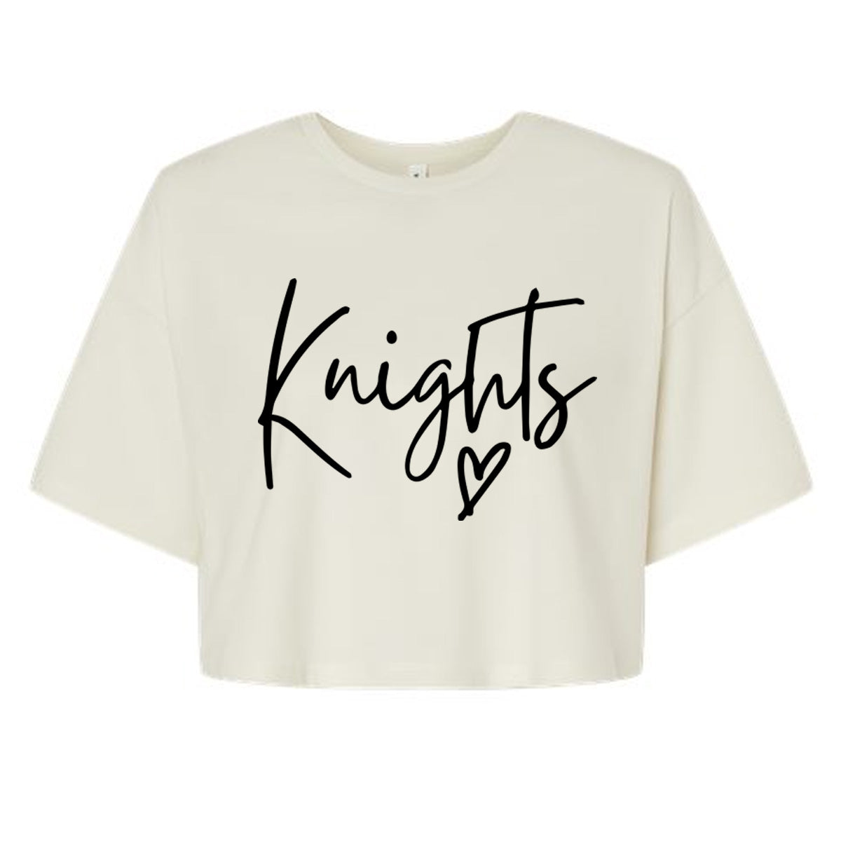 Windsor - Knights Script - Women's Jersey Crop Tee - Vintage White (6482) - Southern Grace Creations
