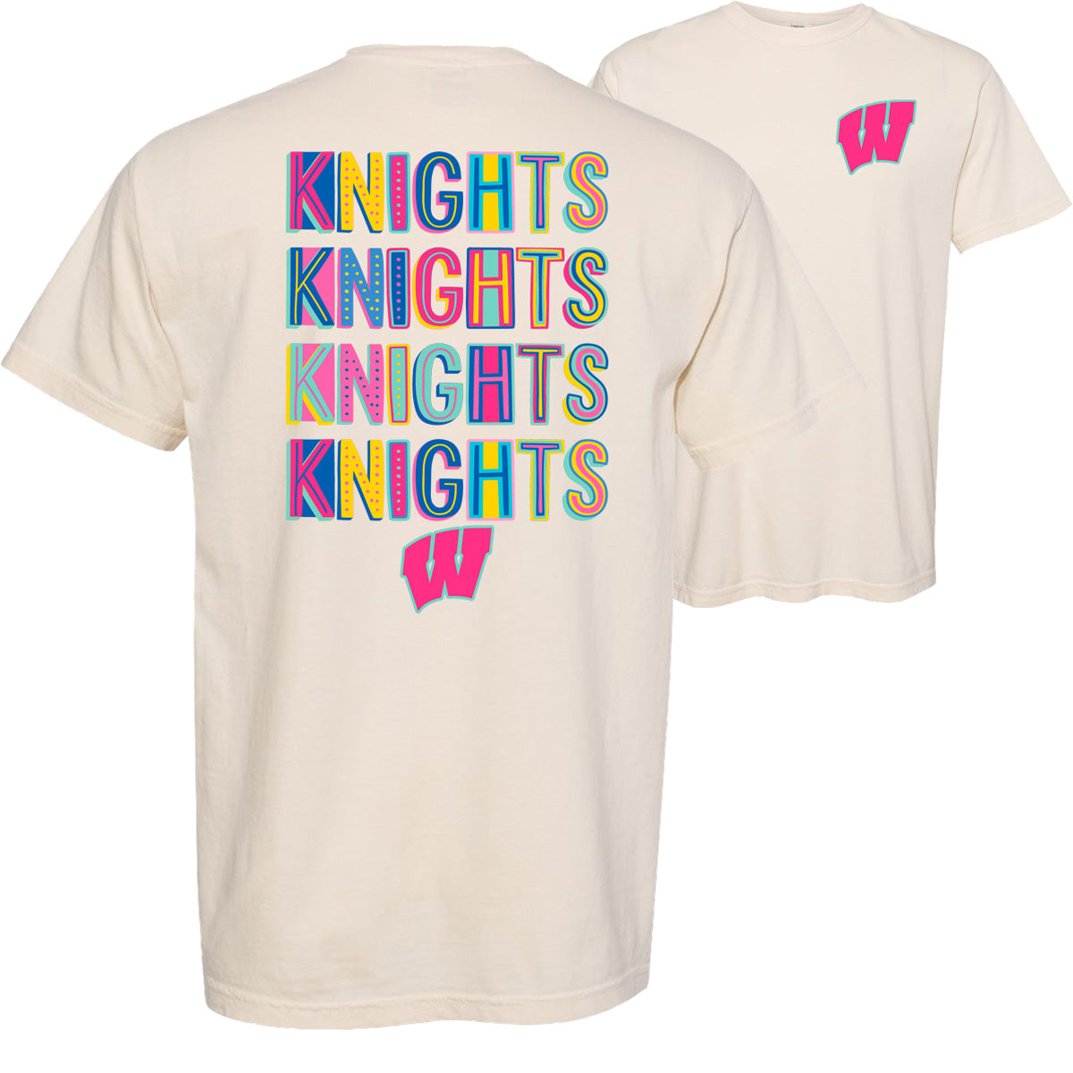 Windsor - Knights Knights Knights Neon Retro - Comfort Color - Ivory (Tee/Hoodie/Sweatshirt)