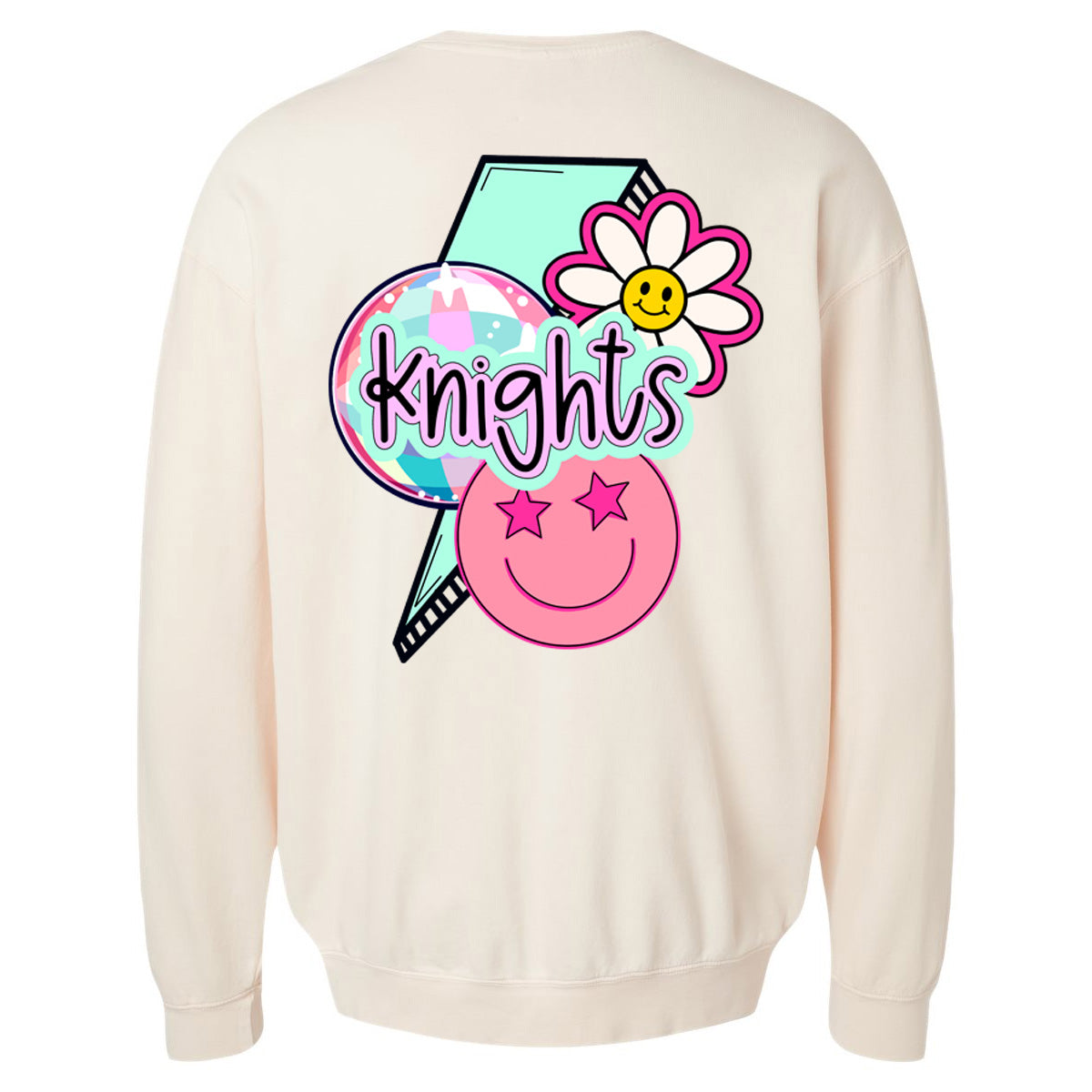 Windsor - Knights Lightning Bolt Flower Smiley Face - Comfort Color - Ivory (Tee/Hoodie/Sweatshirt)