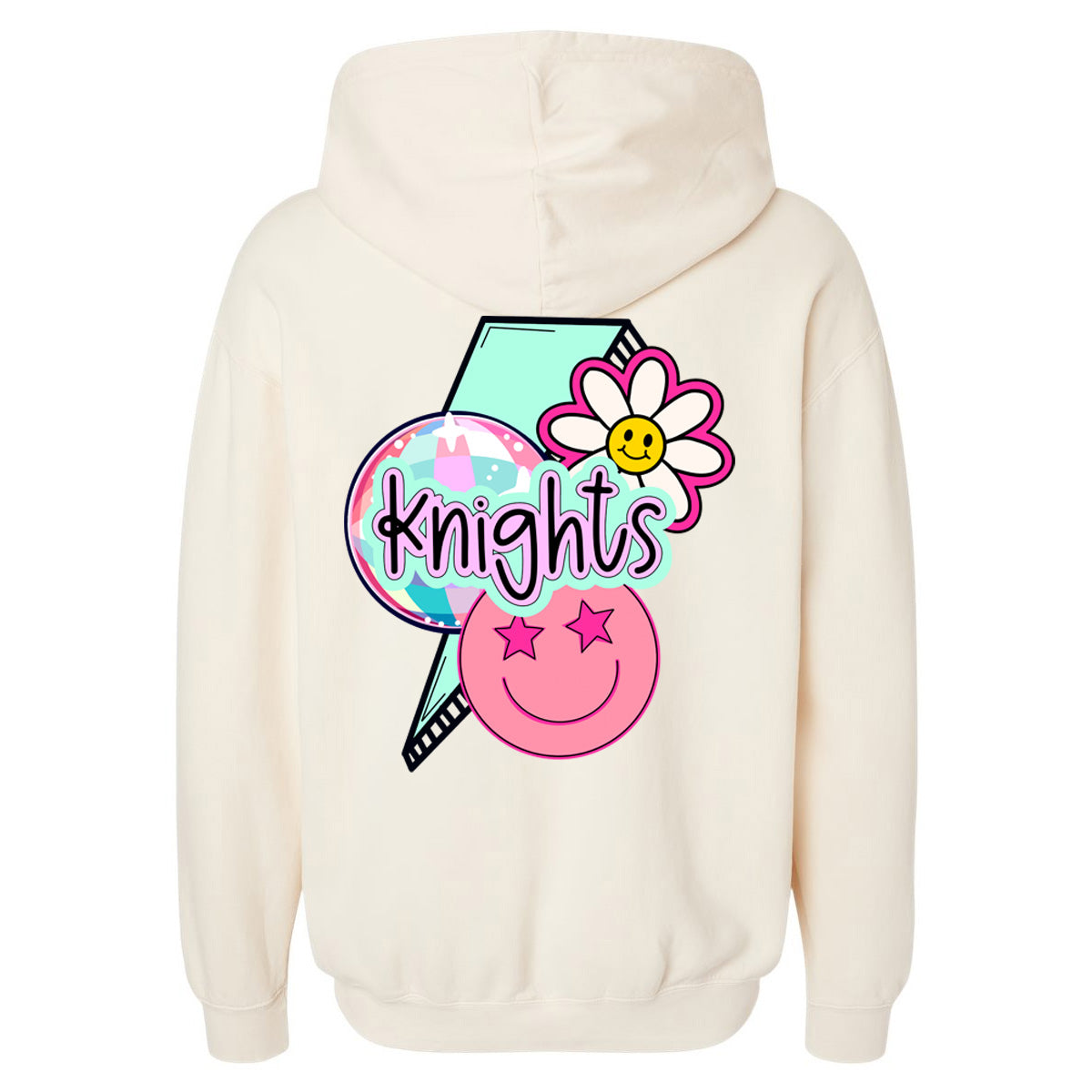 Windsor - Knights Lightning Bolt Flower Smiley Face - Comfort Color - Ivory (Tee/Hoodie/Sweatshirt)
