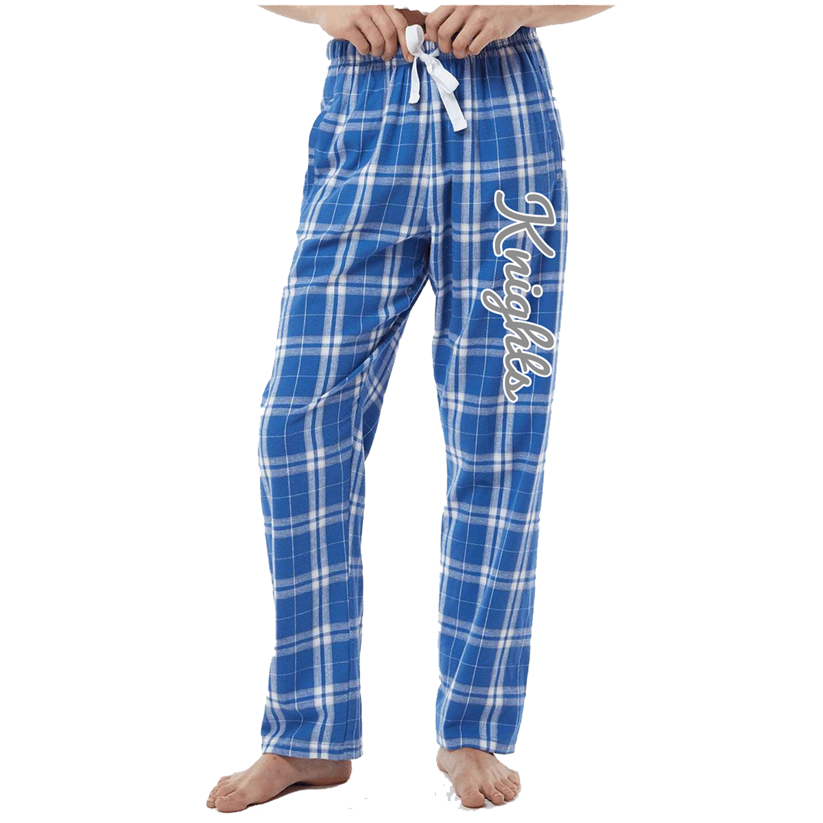 Windsor - Knights Flannel Pajama Pants (Pacifico Font) - Royal Silver Plaid (BM6624)