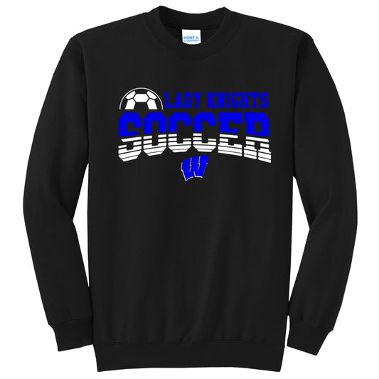 Windsor - Lady Knights Soccer Stripe Letters - Black (Tee/DriFit/Hoodie/Sweatshirt) - Southern Grace Creations