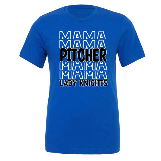 Windsor - Pitcher Mama Lady Knights - True Royal (Tee/DriFit/Hoodie/Sweatshirt) - Southern Grace Creations