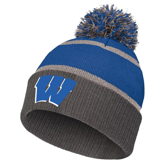 Windsor - REFLECTIVE BEANIE with W - Royal/Carbon (223816) - Southern Grace Creations