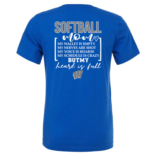 Windsor - Softball Mom My Wallet is Empty - True Royal (Tee/DriFit/Hoodie/Sweatshirt) - Southern Grace Creations