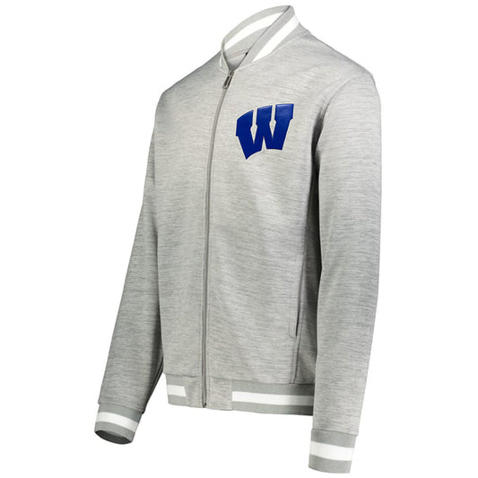 Windsor - V-Street Full Zip Jacket with W Applique - Athletic Heather (223547/223747/223647) - Southern Grace Creations