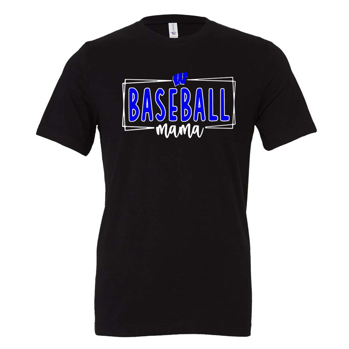 Windsor - W Baseball Mama Box - Black (Tee/Hoodie/Sweatshirt) - Southern Grace Creations