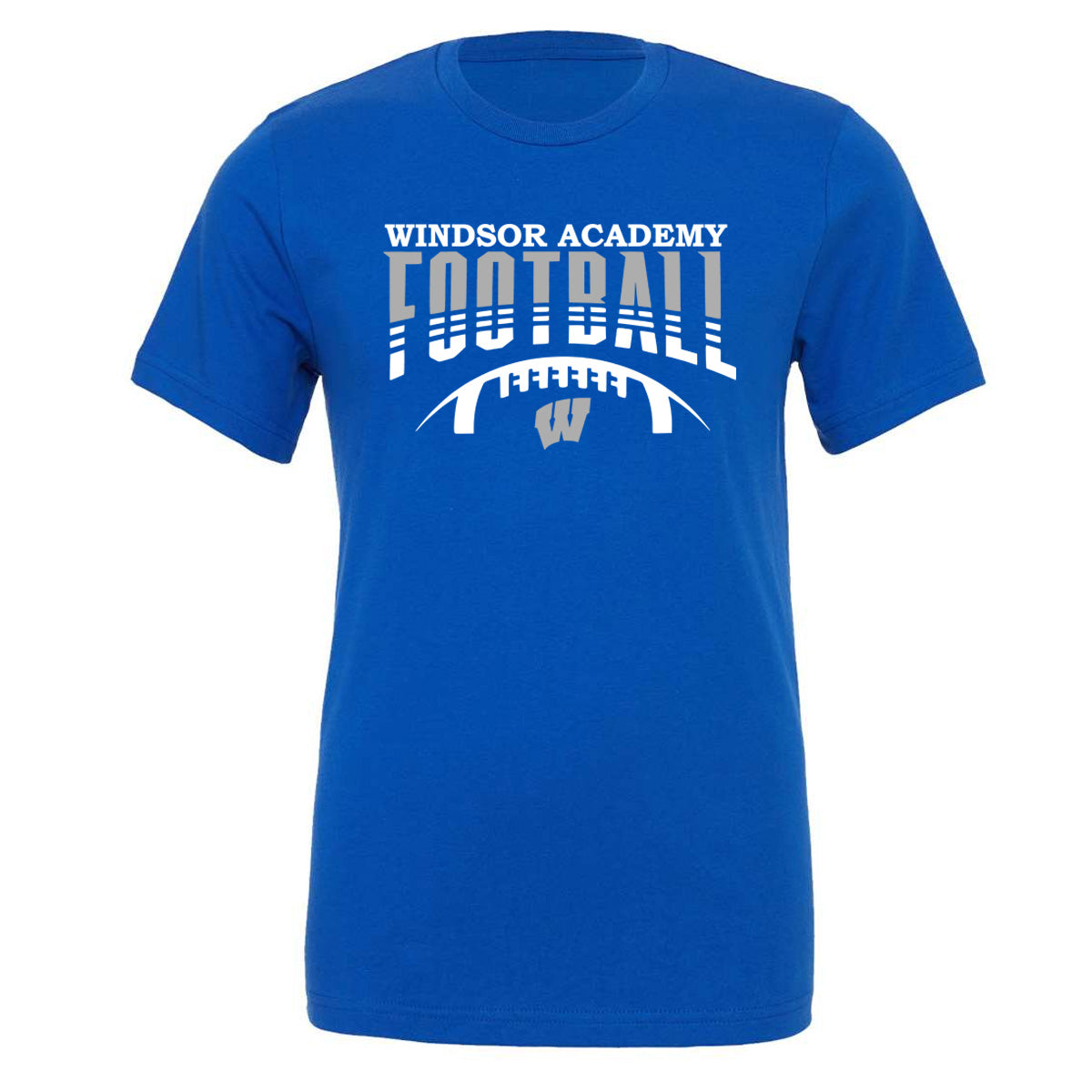 Windsor - Windsor Academy Football Sliced Letters - Royal (Tee/DriFit/Hoodie/Sweatshirt) - Southern Grace Creations