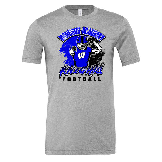 Windsor - Windsor Academy Knights Football Player - Athletic Heather (Tee/DriFit/Hoodie/Sweatshirt) - Southern Grace Creations