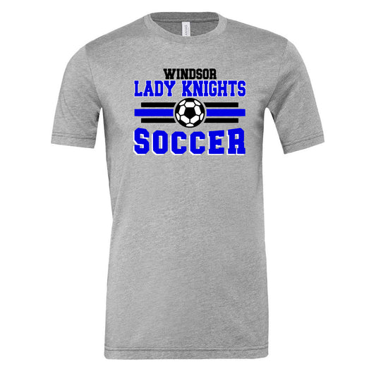 Windsor - Windsor Academy Lady Knights Soccer Ball and Bars - Athletic Heather (Tee/DriFit/Hoodie/Sweatshirt) - Southern Grace Creations