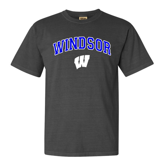 Windsor - Windsor Arched W Comfort Color Tee - Pepper (1717) - Southern Grace Creations