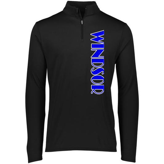 Windsor - Windsor (Broadway Font) - Attain Wicking 1/4 Zip Pullover - Black - Southern Grace Creations