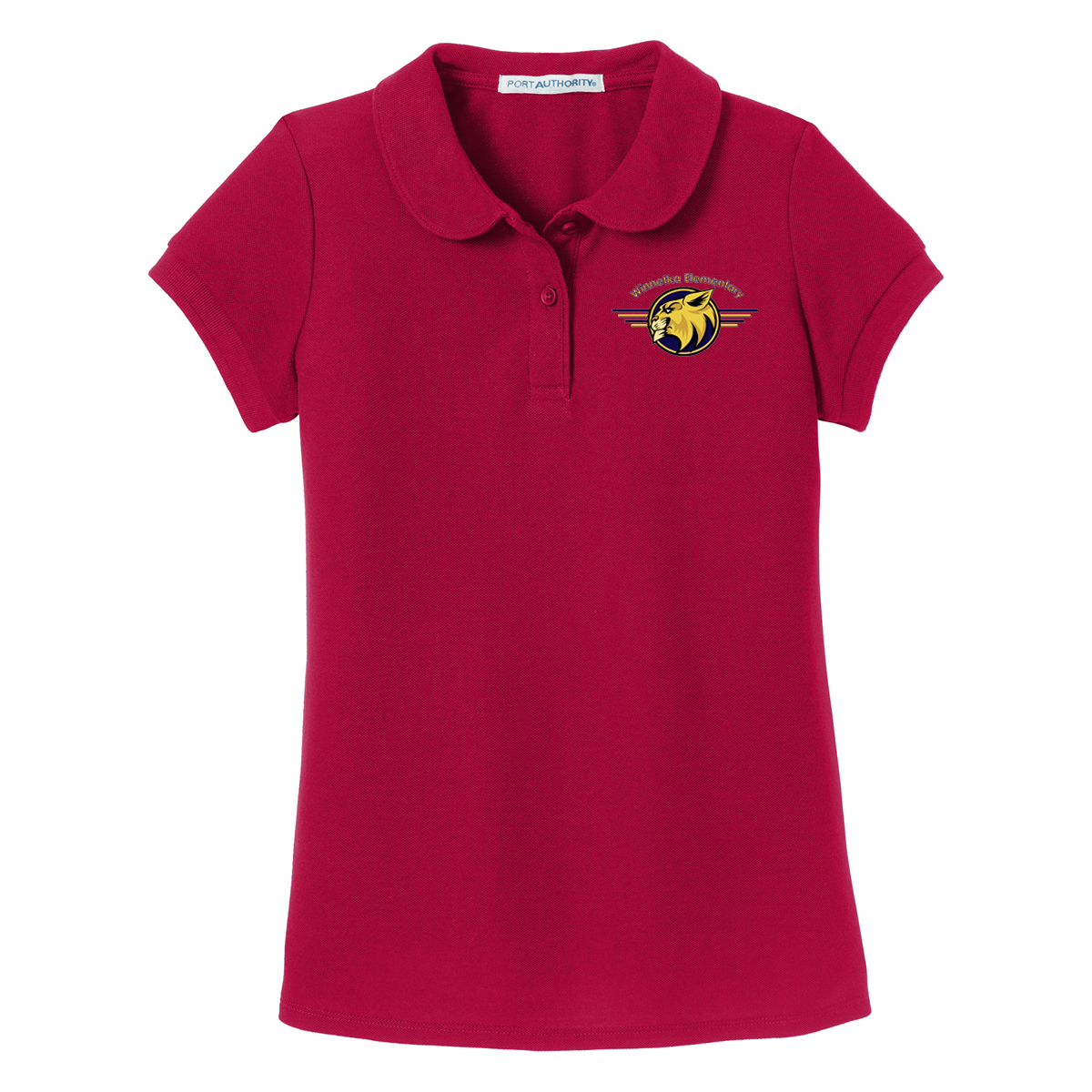 Winnetka - Girls Peter Pan Collar Polo - Red (YG503) - Southern Grace Creations