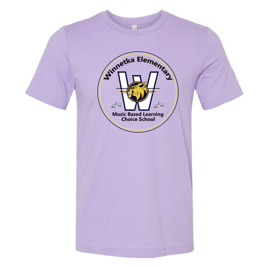 Winnetka - Music Based Learning Choice School Logo - Dark Lavender Short Sleeves Tee - Southern Grace Creations