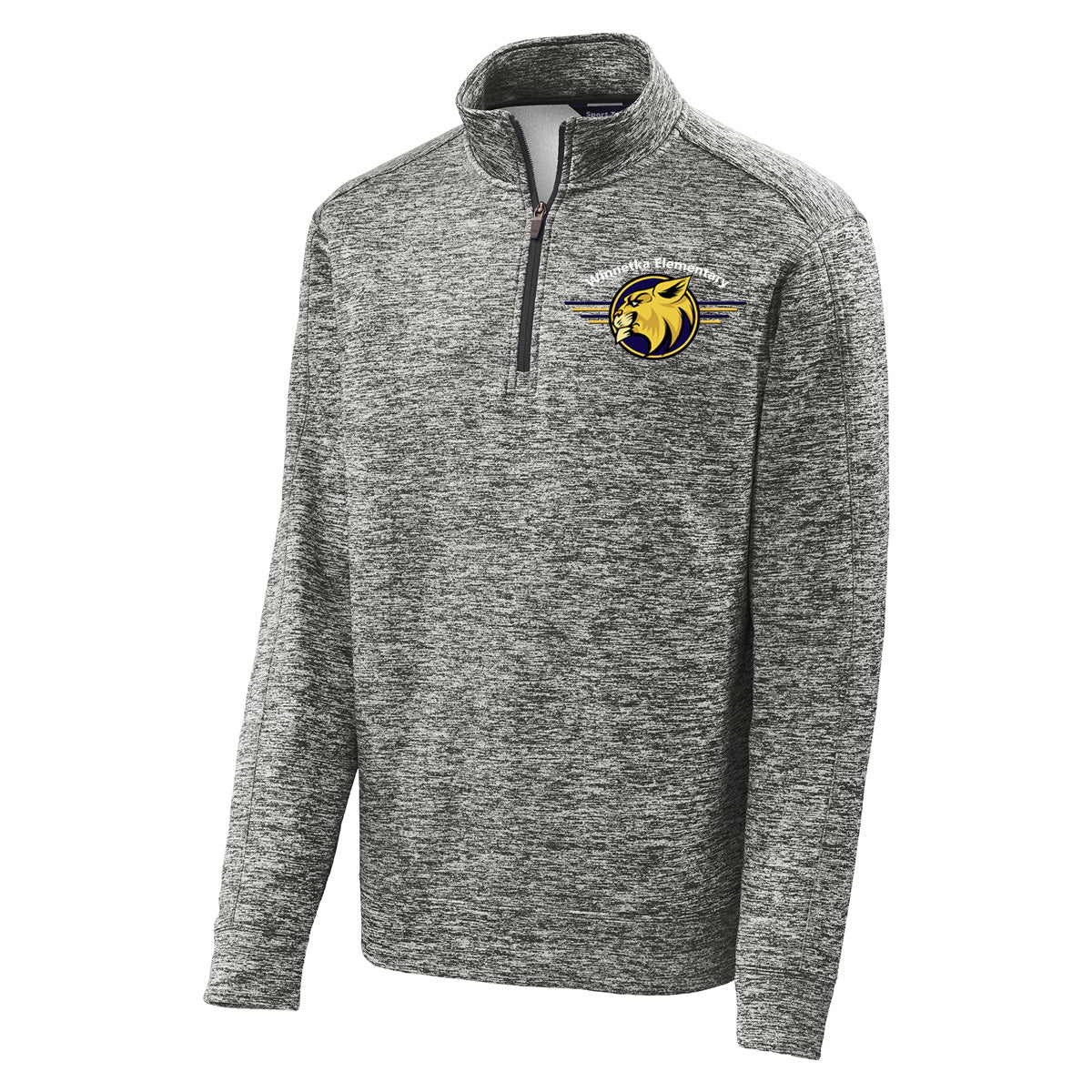 Winnetka - Sport-Tek PosiCharge Electric Heather Fleece 1/4-Zip Pullover - Black Electric (ST226) - Southern Grace Creations