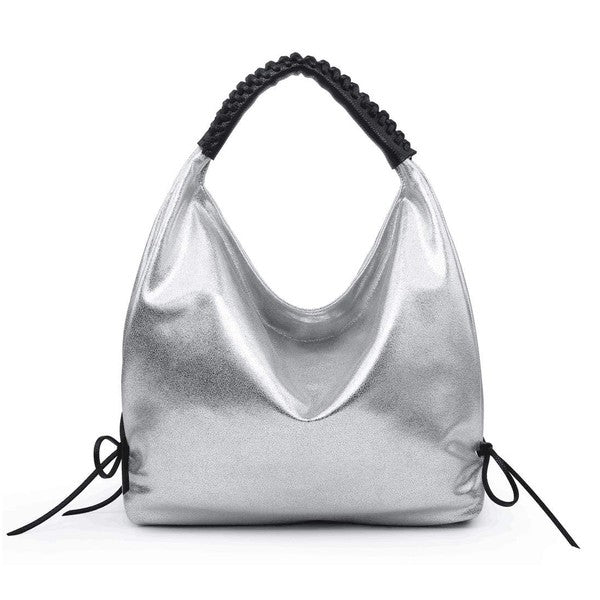 Women hobo bag metallic silver - Southern Grace Creations