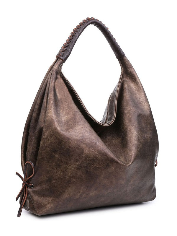 Women hobo bag metallic silver - Southern Grace Creations
