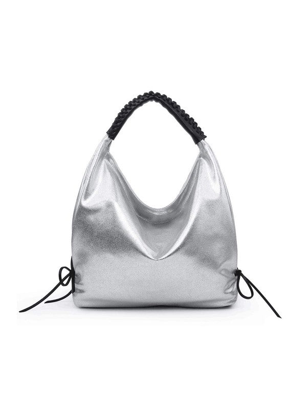 Women hobo bag metallic silver - Southern Grace Creations