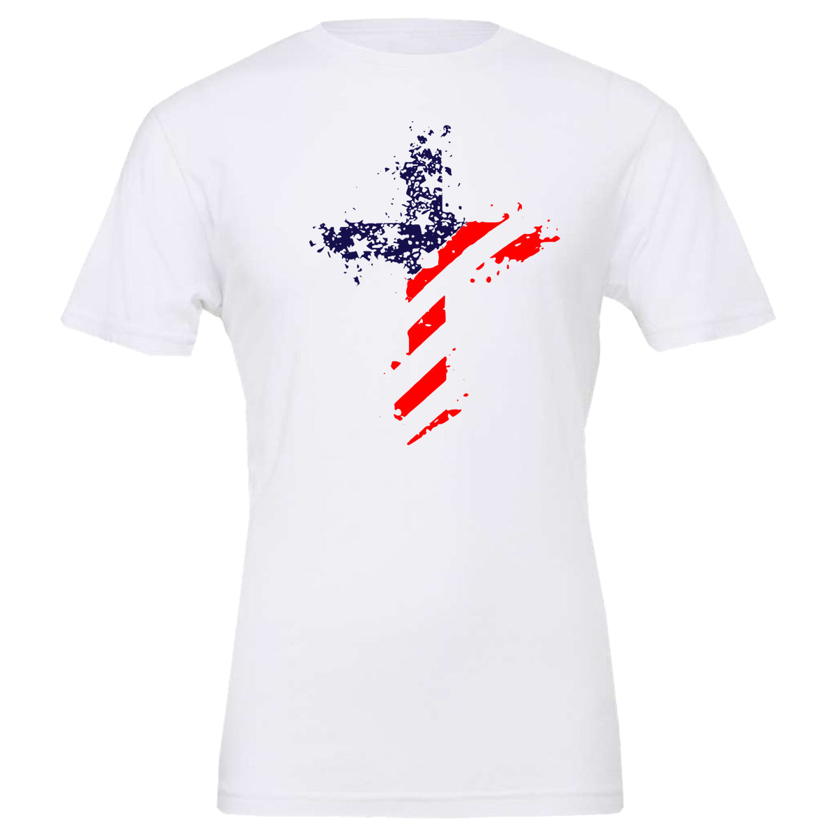 Cross Flag Distressed - White